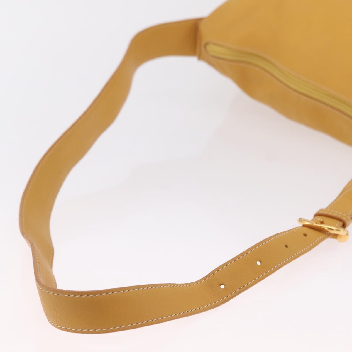 LOEWE Shoulder Bag Leather Beige Gold Auth bs37200A