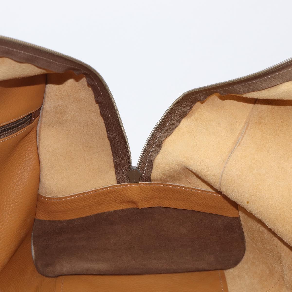 LOEWE Boston Bag Leather Beige Gold Auth bs37201