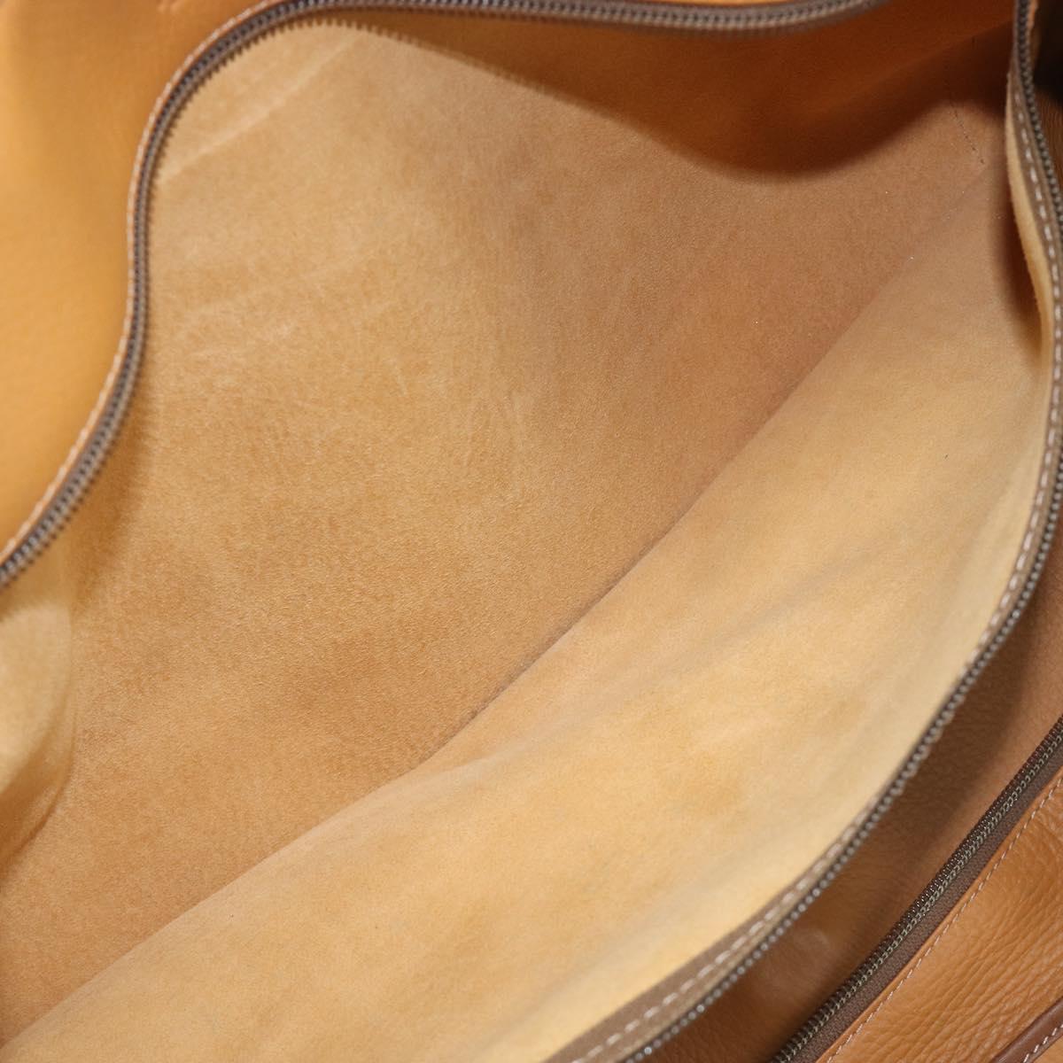 LOEWE Boston Bag Leather Beige Gold Auth bs37201