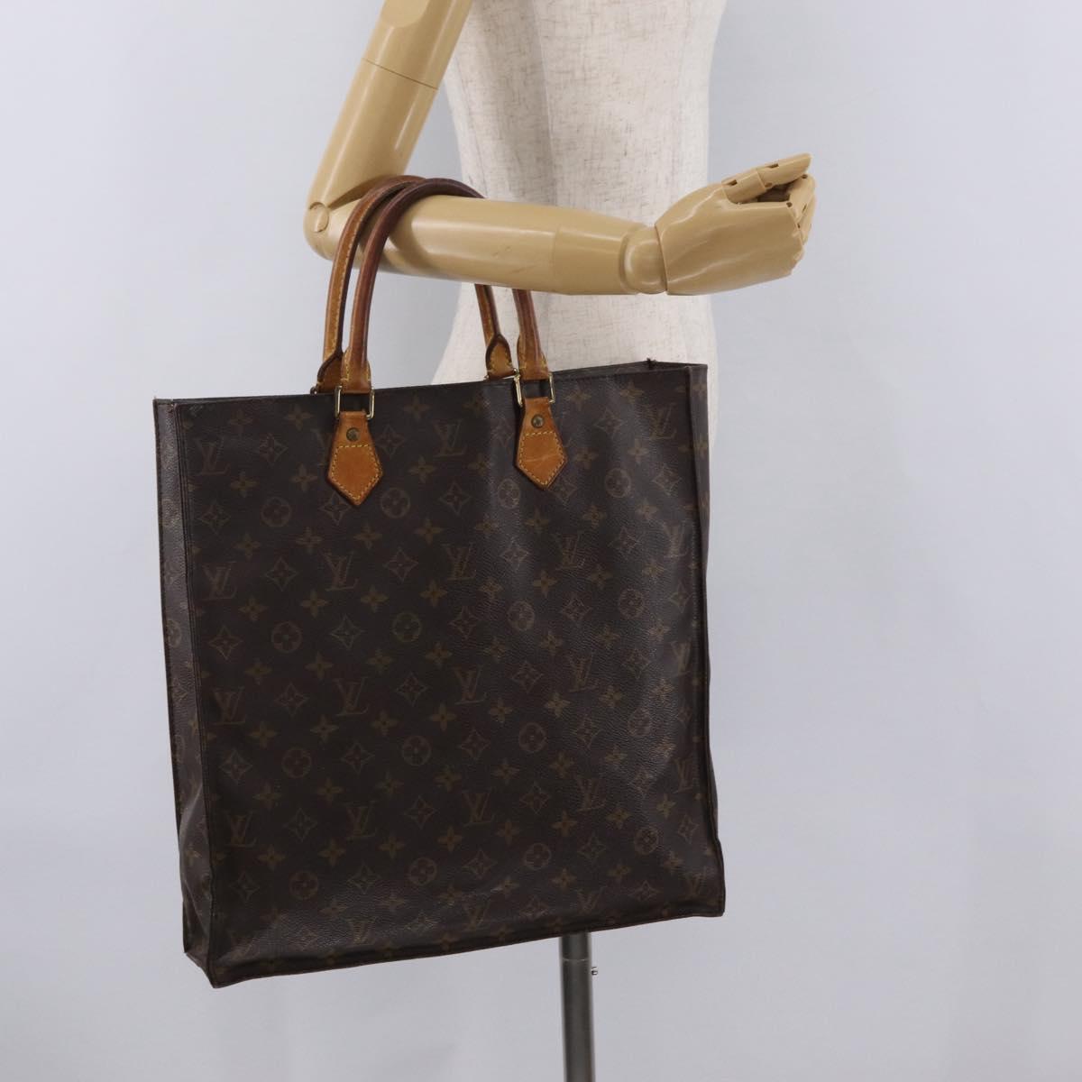 LOUIS VUITTON Monogram Sac Plat Hand Bag M51140 LV Auth bs37205