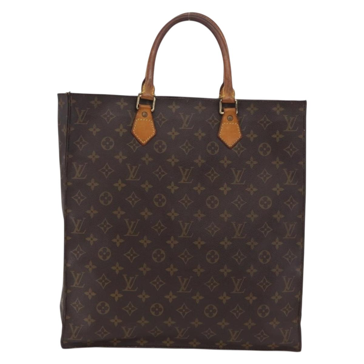 LOUIS VUITTON Monogram Sac Plat Hand Bag M51140 LV Auth bs37205