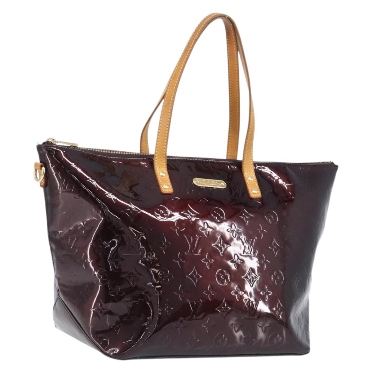 LOUIS VUITTON Monogram Vernis Bellevue GM Bag Amarante M93589 LV Auth bs37206