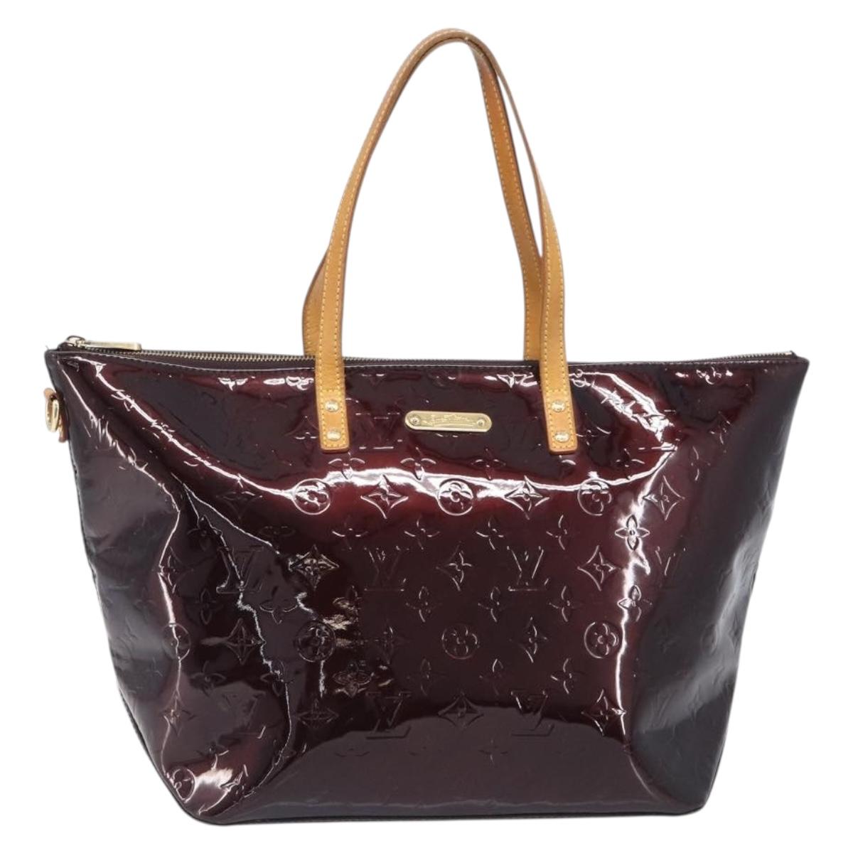 LOUIS VUITTON Monogram Vernis Bellevue GM Bag Amarante M93589 LV Auth bs37206