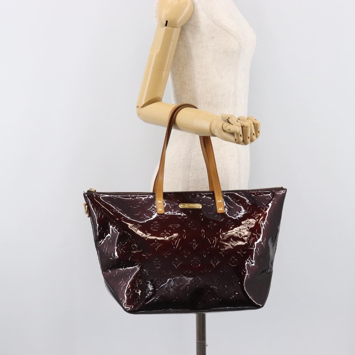 LOUIS VUITTON Monogram Vernis Bellevue GM Bag Amarante M93589 LV Auth bs37206