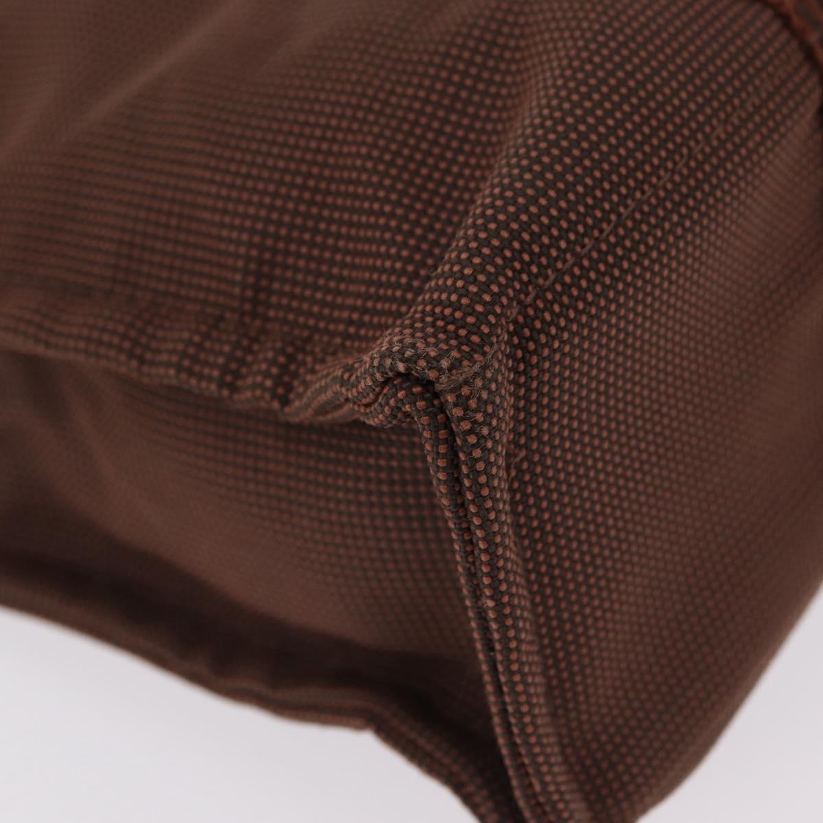 HERMES Her Line Tote PM Tote Bag Canvas Brown Silver Auth bs37214