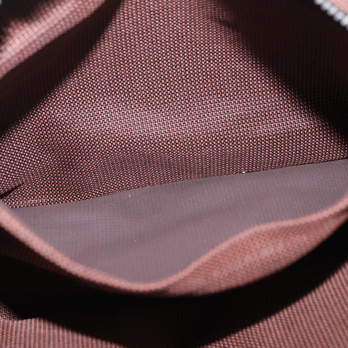 HERMES Her Line Tote PM Tote Bag Canvas Brown Silver Auth bs37214