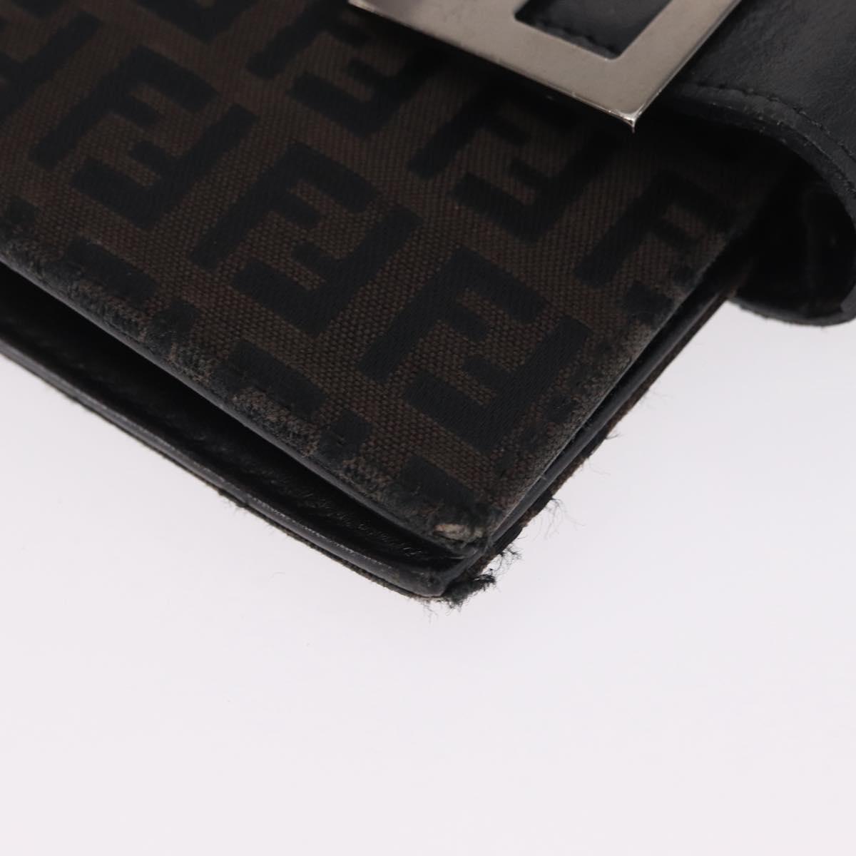 FENDI Zucchino Canvas Day Planner Cover Navy Silver Auth bs37215