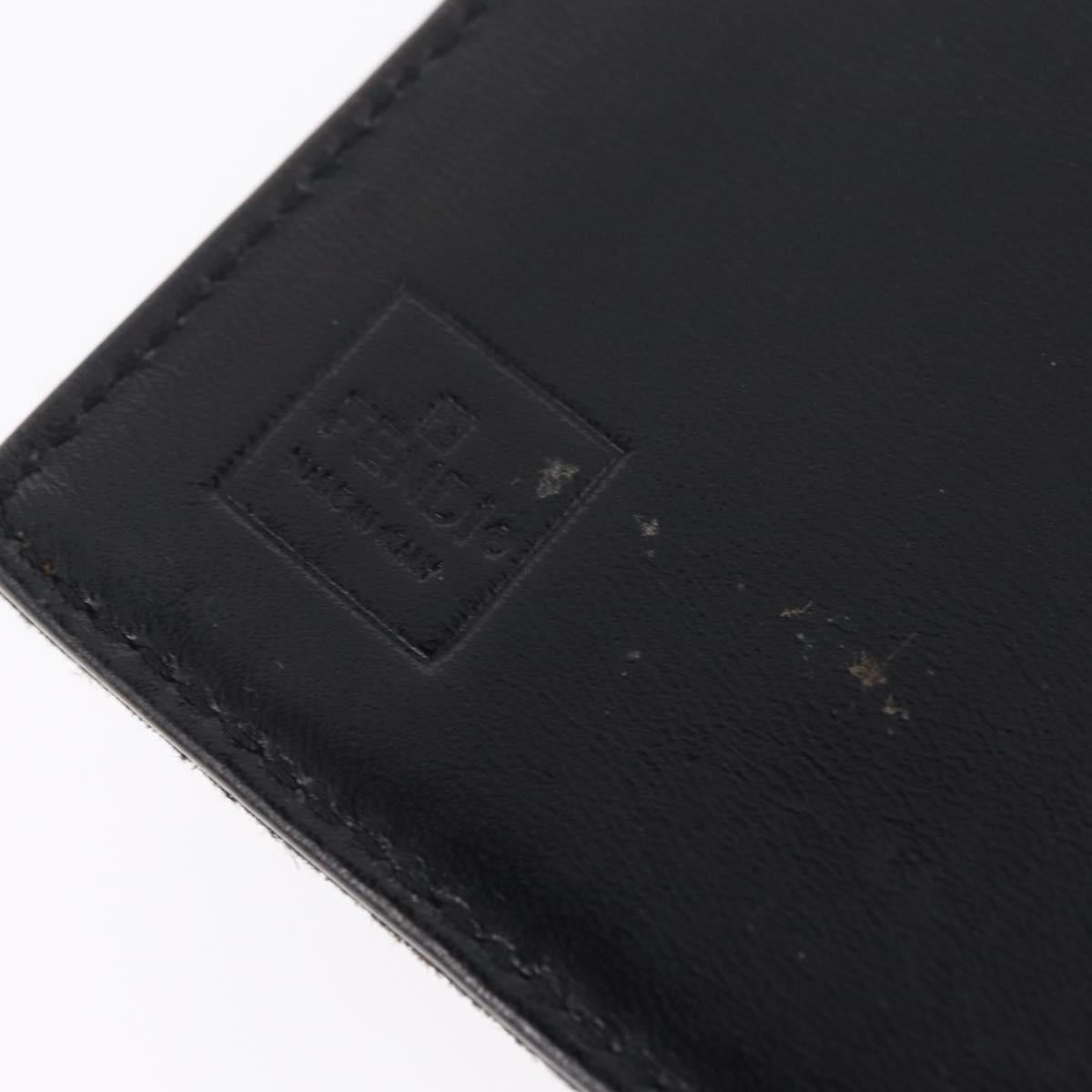 FENDI Zucchino Canvas Day Planner Cover Navy Silver Auth bs37215