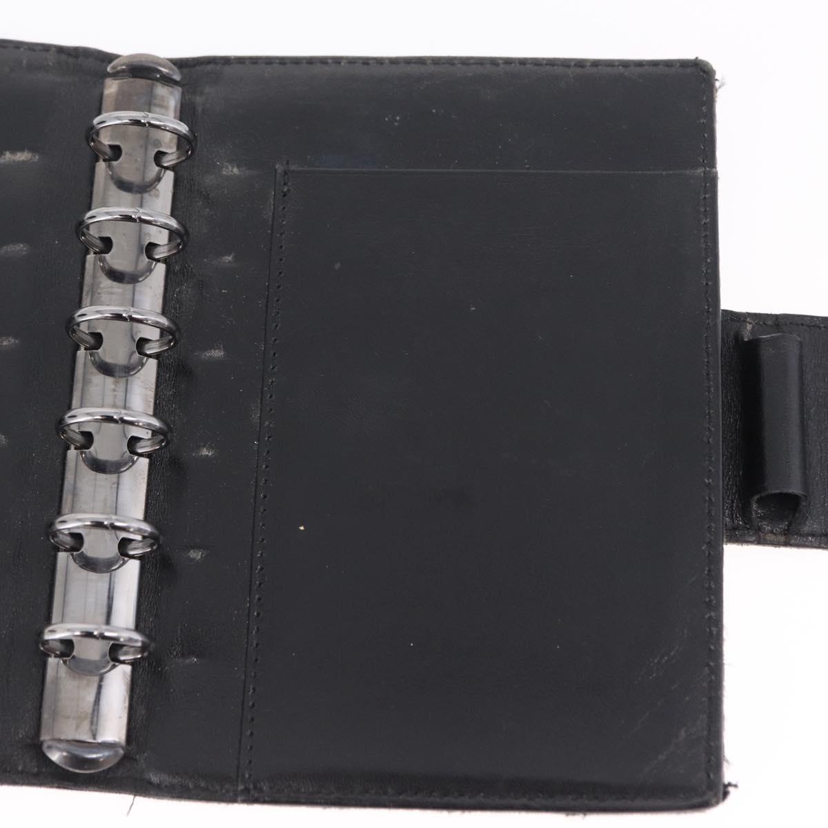 FENDI Zucchino Canvas Day Planner Cover Navy Silver Auth bs37215