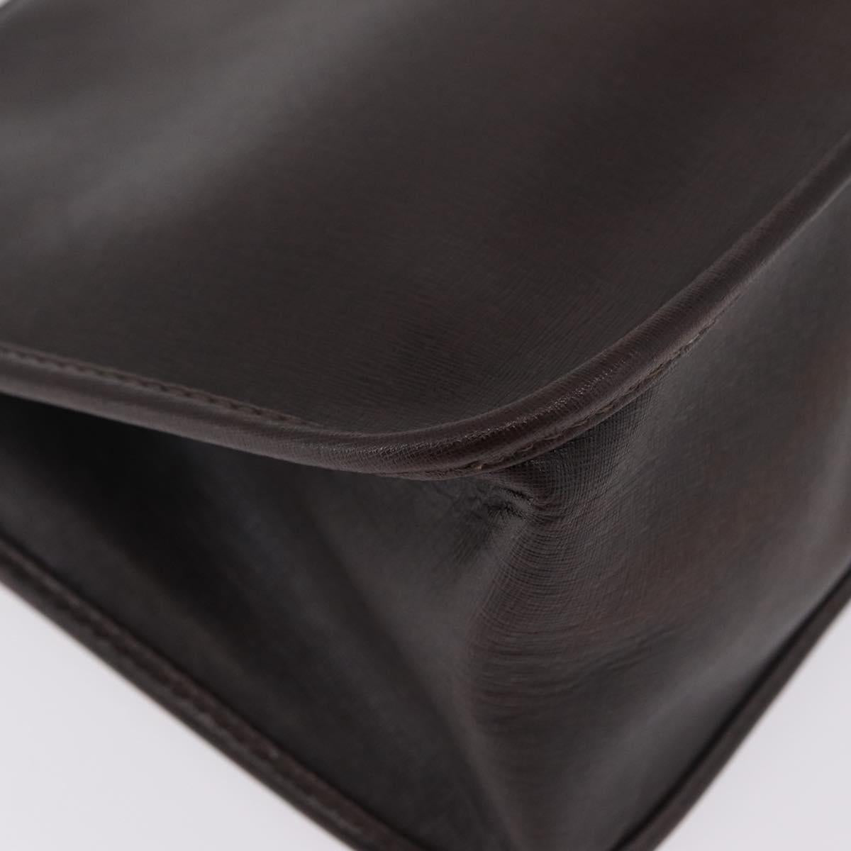 Gianni Versace Clutch Bag Leather Brown Auth bs37217