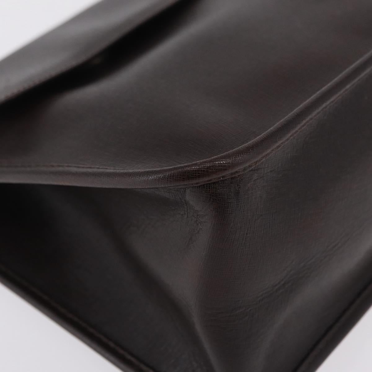 Gianni Versace Clutch Bag Leather Brown Auth bs37217