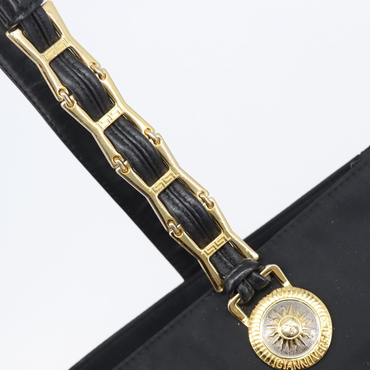 Gianni Versace Tote Bag Nylon Navy Gold Auth bs37218