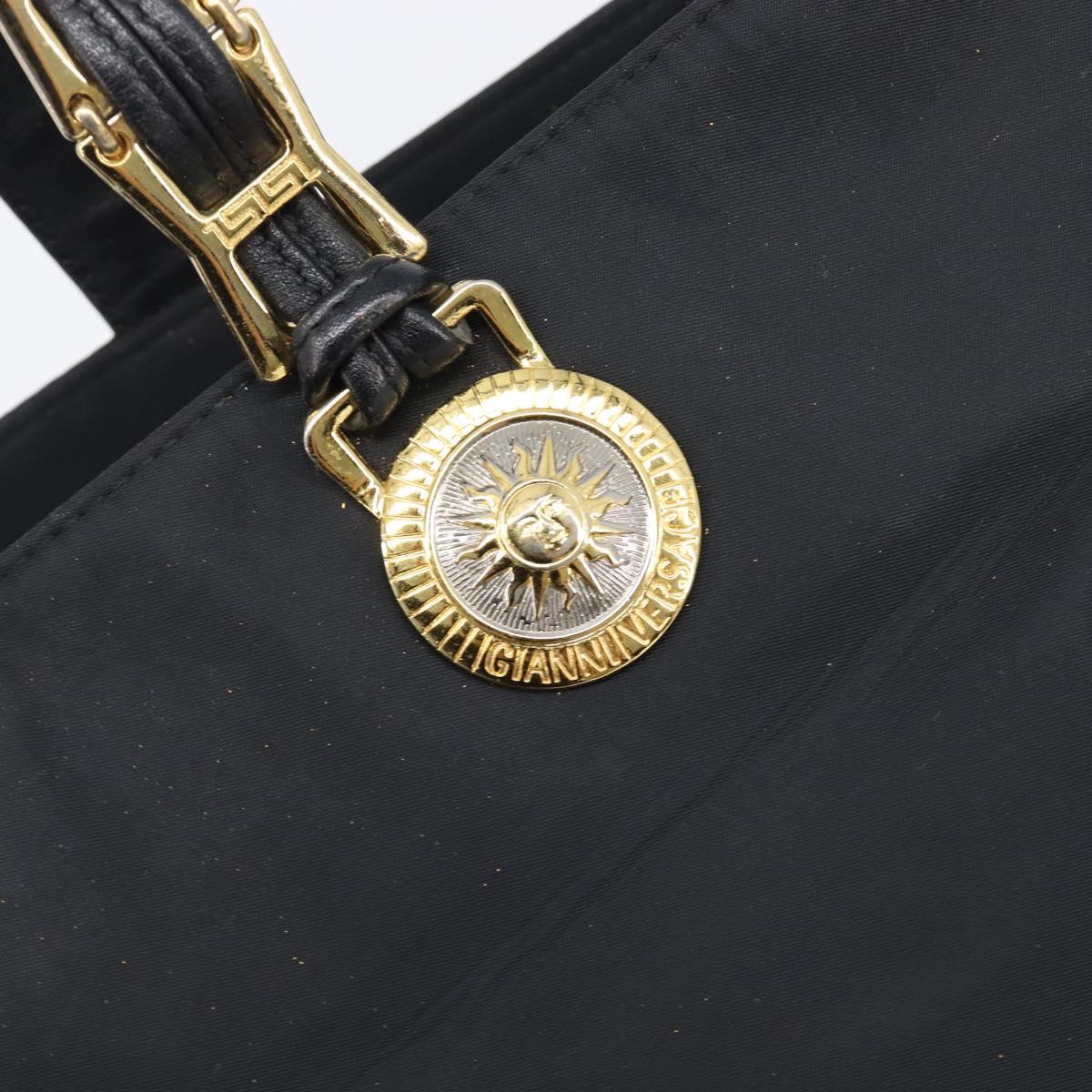 Gianni Versace Tote Bag Nylon Navy Gold Auth bs37218