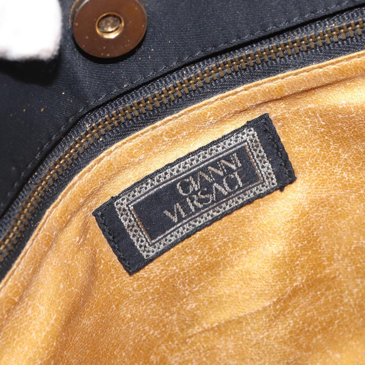 Gianni Versace Tote Bag Nylon Navy Gold Auth bs37218