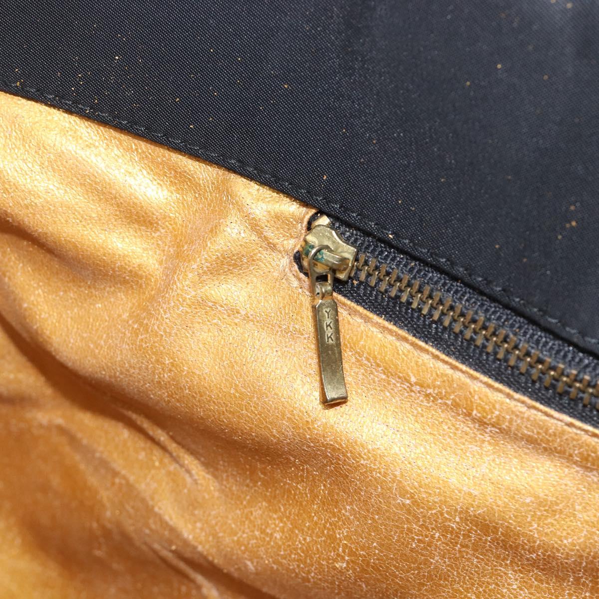 Gianni Versace Tote Bag Nylon Navy Gold Auth bs37218