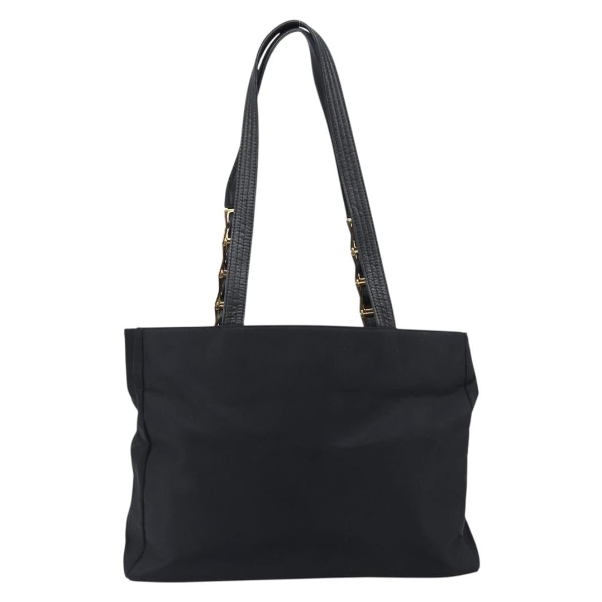 Gianni Versace Tote Bag Nylon Navy Gold Auth bs37218