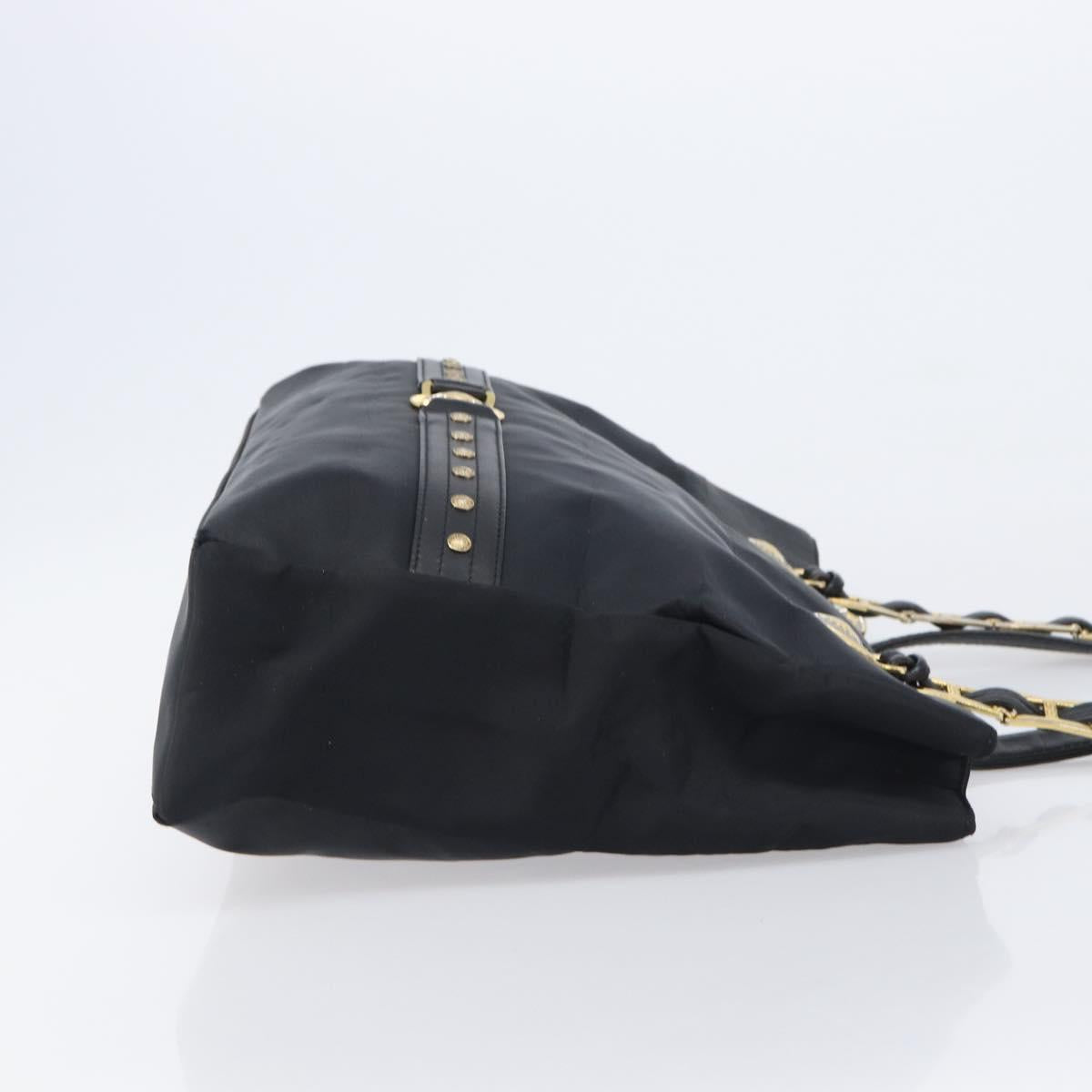 Gianni Versace Tote Bag Nylon Navy Gold Auth bs37218
