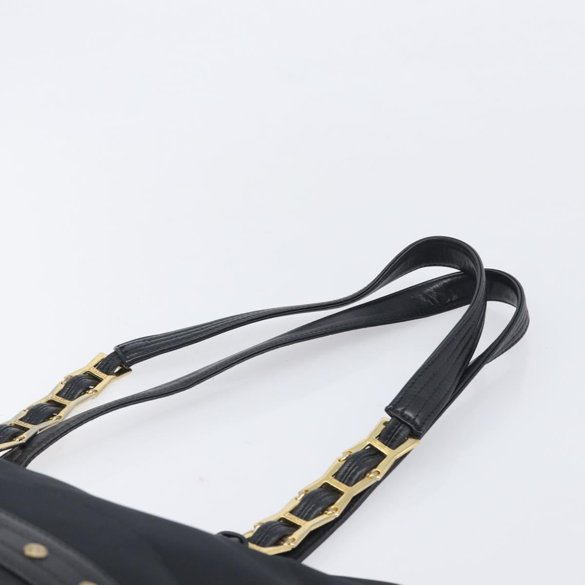 Gianni Versace Tote Bag Nylon Navy Gold Auth bs37218