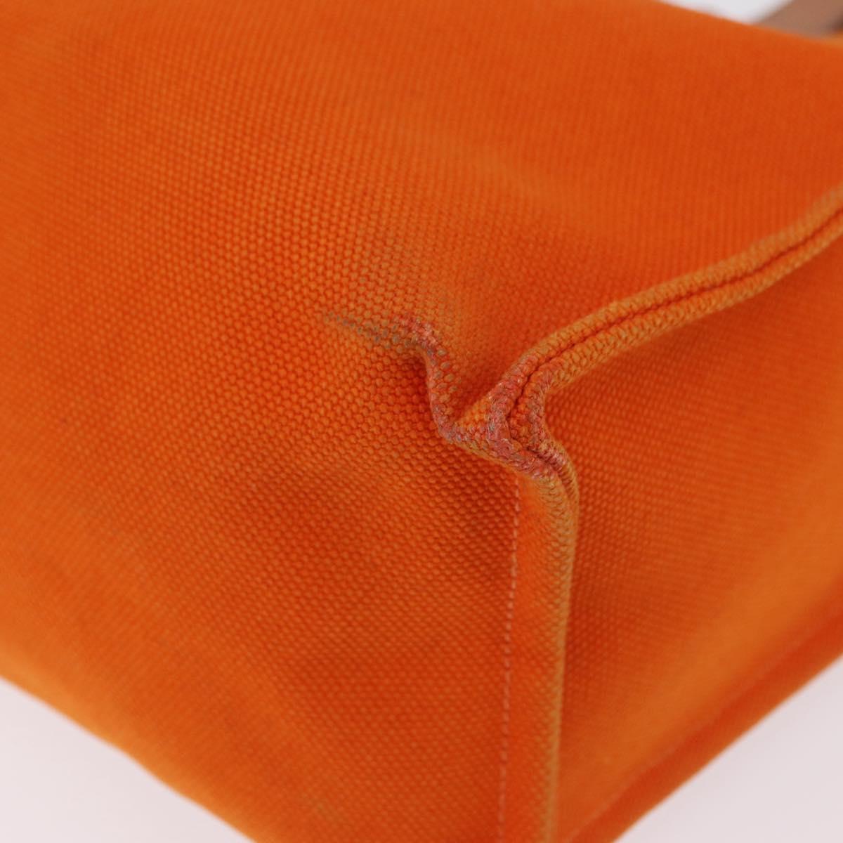 HERMES Etriviere Elan Shoulder Bag Canvas Orange Silver Auth bs37219
