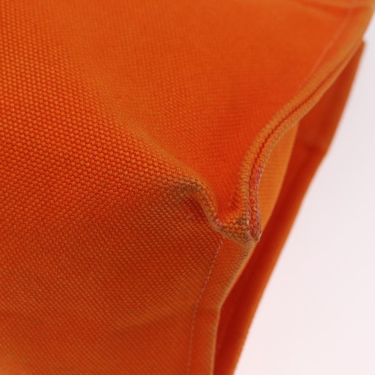 HERMES Etriviere Elan Shoulder Bag Canvas Orange Silver Auth bs37219