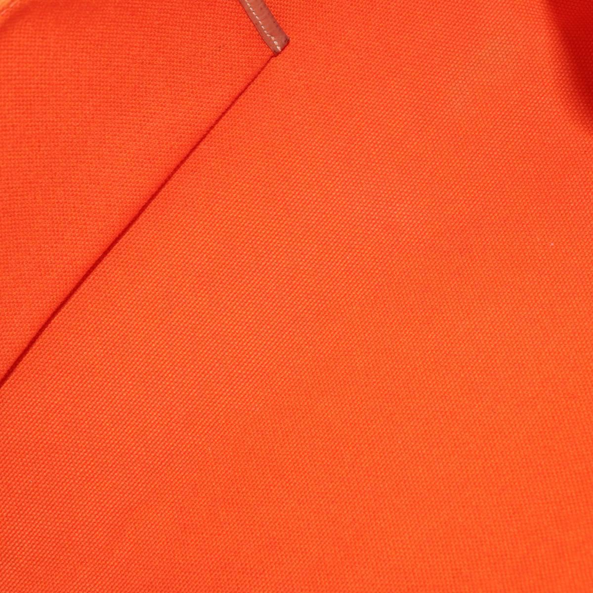HERMES Etriviere Elan Shoulder Bag Canvas Orange Silver Auth bs37219