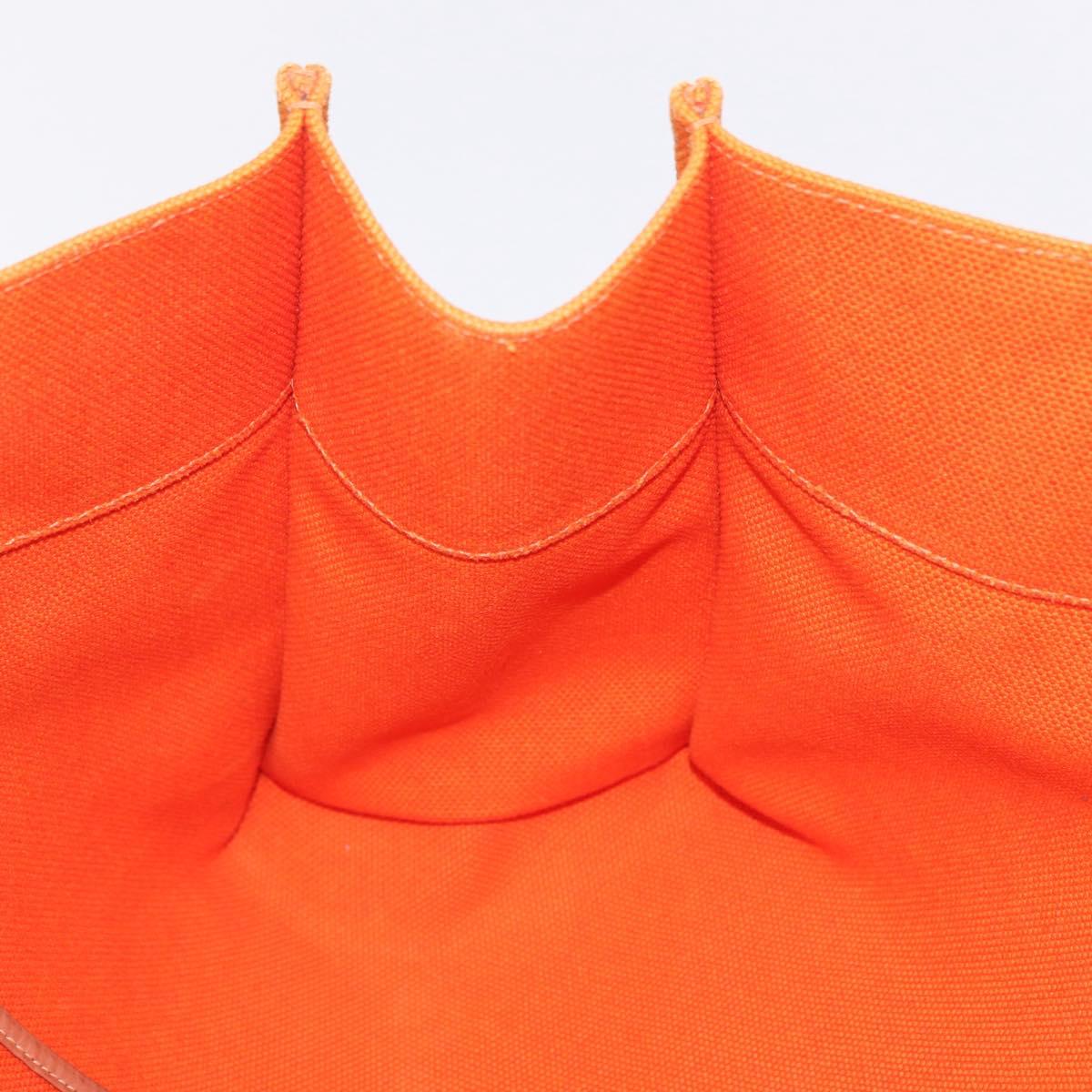 HERMES Etriviere Elan Shoulder Bag Canvas Orange Silver Auth bs37219