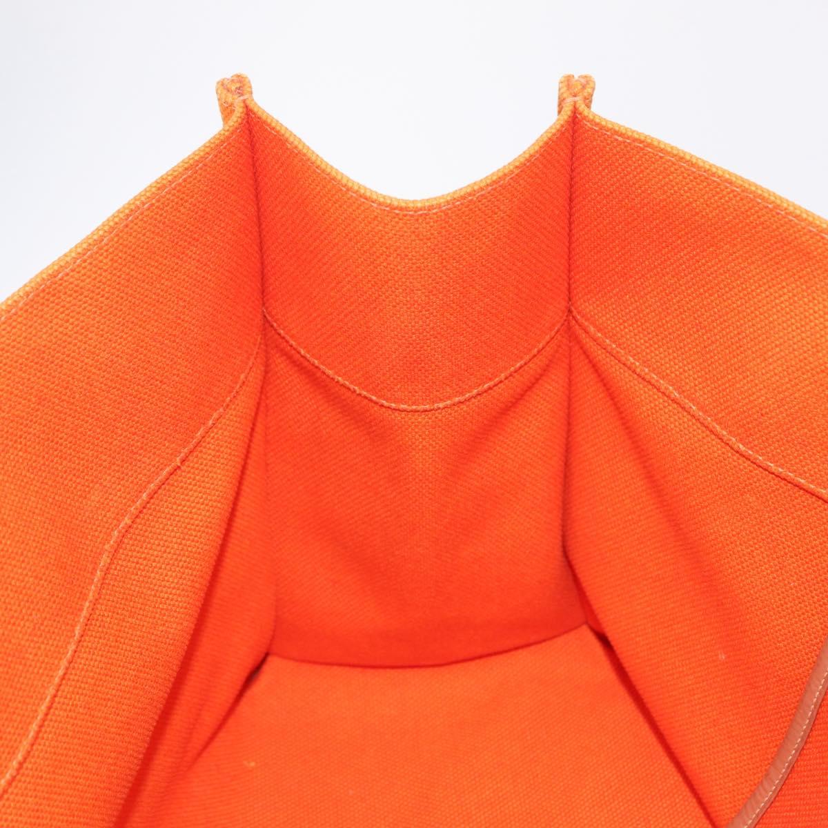 HERMES Etriviere Elan Shoulder Bag Canvas Orange Silver Auth bs37219