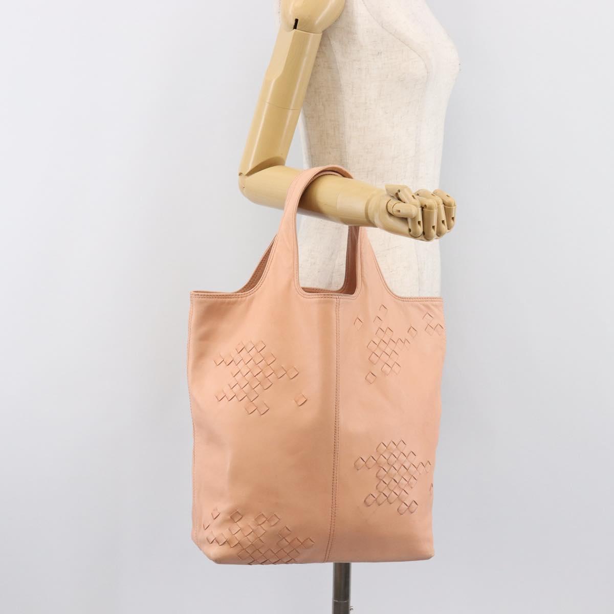 BOTTEGA VENETA INTRECCIATO Hand Bag Leather Pink 131673 Auth bs37220