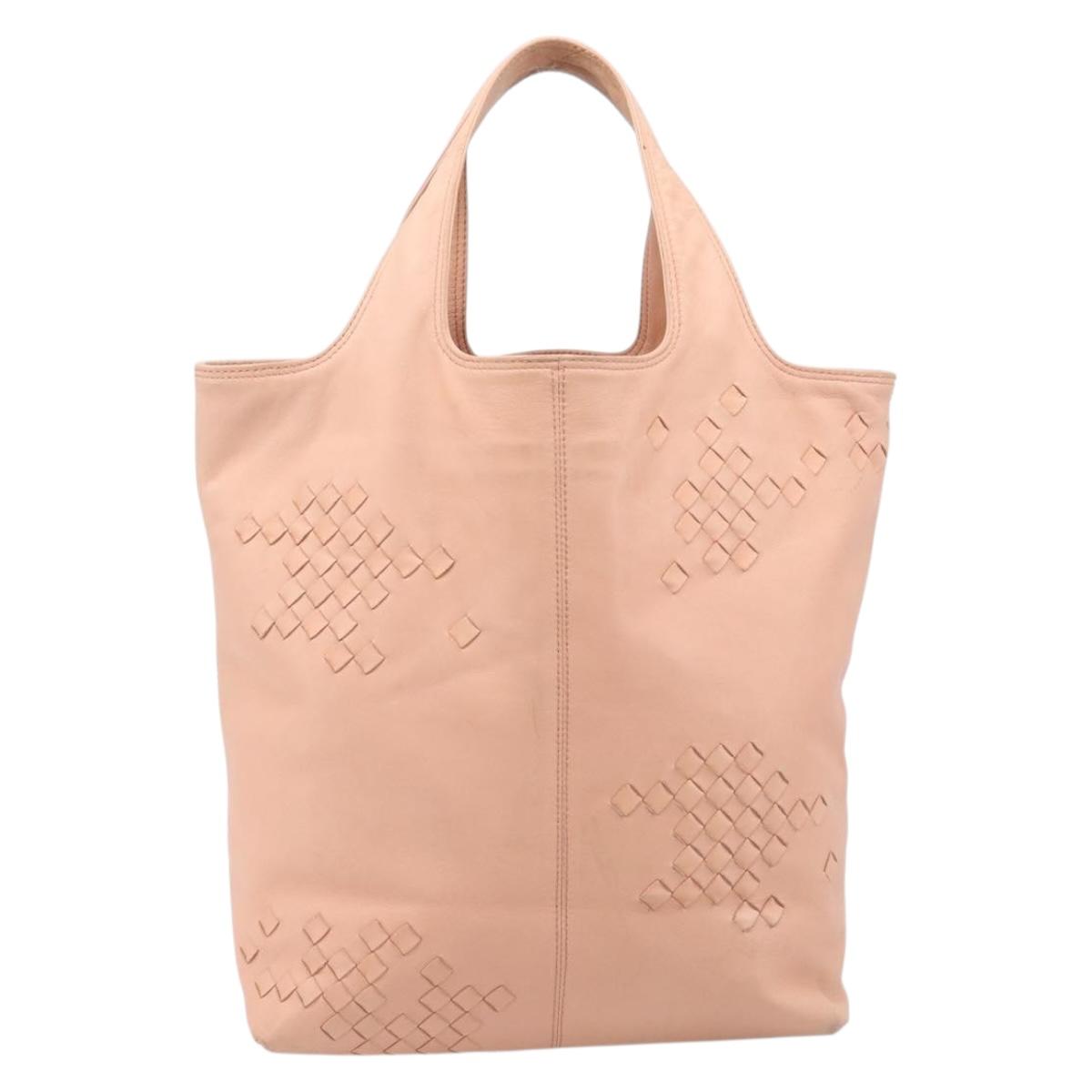 BOTTEGA VENETA INTRECCIATO Hand Bag Leather Pink 131673 Auth bs37220