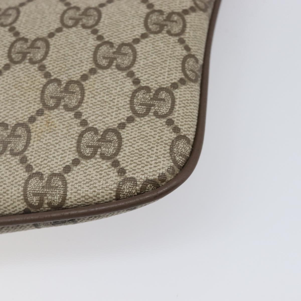 GUCCI GG Supreme Web Sherry Line Bag PVC Beige Gold 904 02 047 Auth bs37222