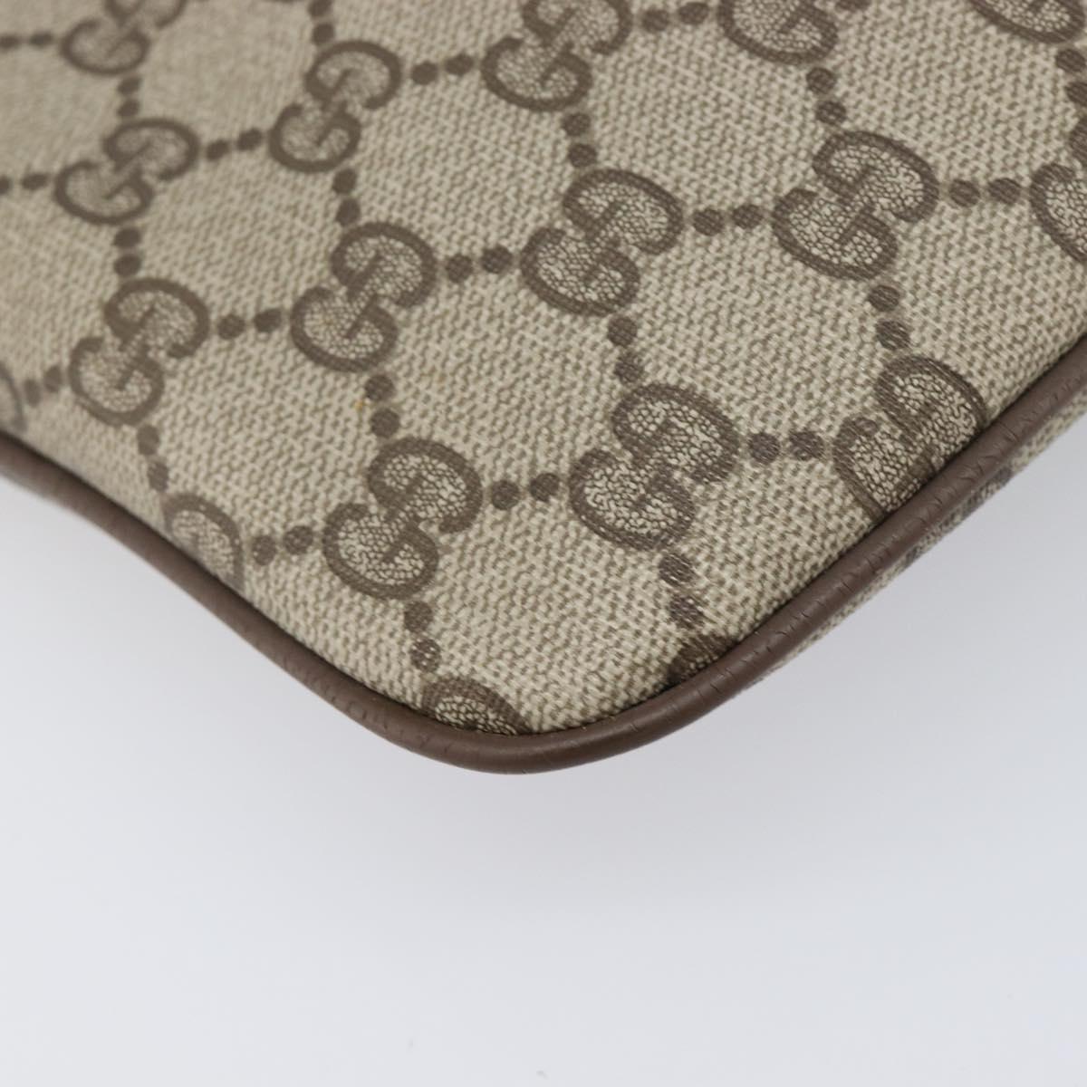 GUCCI GG Supreme Web Sherry Line Bag PVC Beige Gold 904 02 047 Auth bs37222