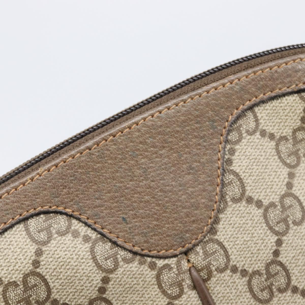 GUCCI GG Supreme Web Sherry Line Bag PVC Beige Gold 904 02 047 Auth bs37222