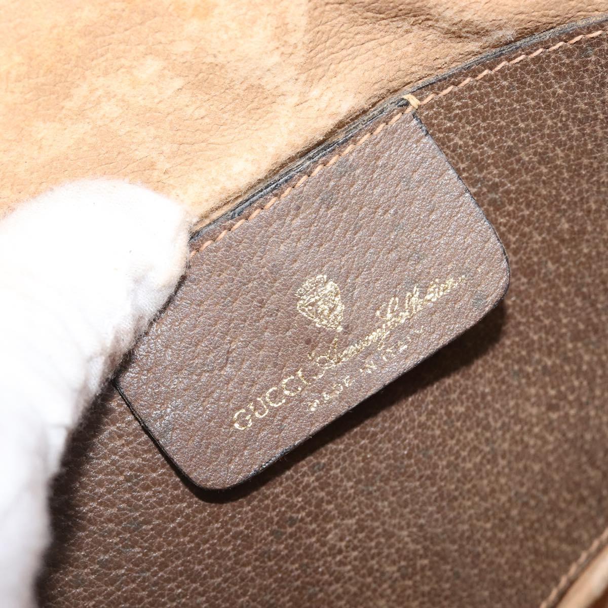 GUCCI GG Supreme Web Sherry Line Bag PVC Beige Gold 904 02 047 Auth bs37222