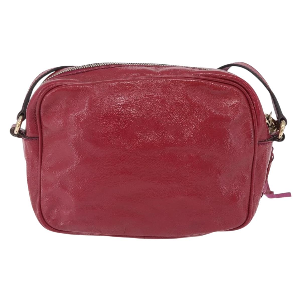 GUCCI Shoulder Bag Patent leather Pink Gold 308364 Auth bs37224