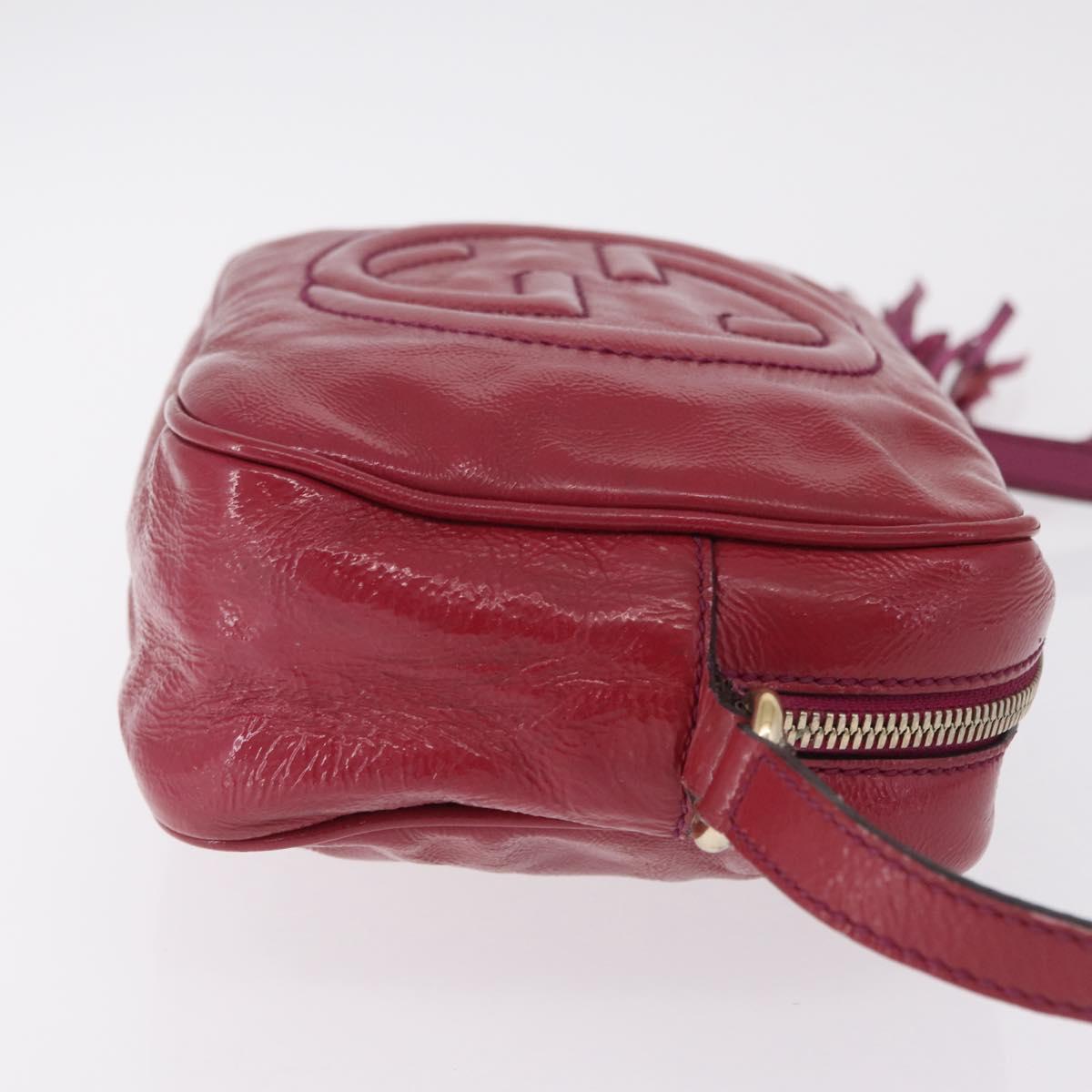 GUCCI Shoulder Bag Patent leather Pink Gold 308364 Auth bs37224