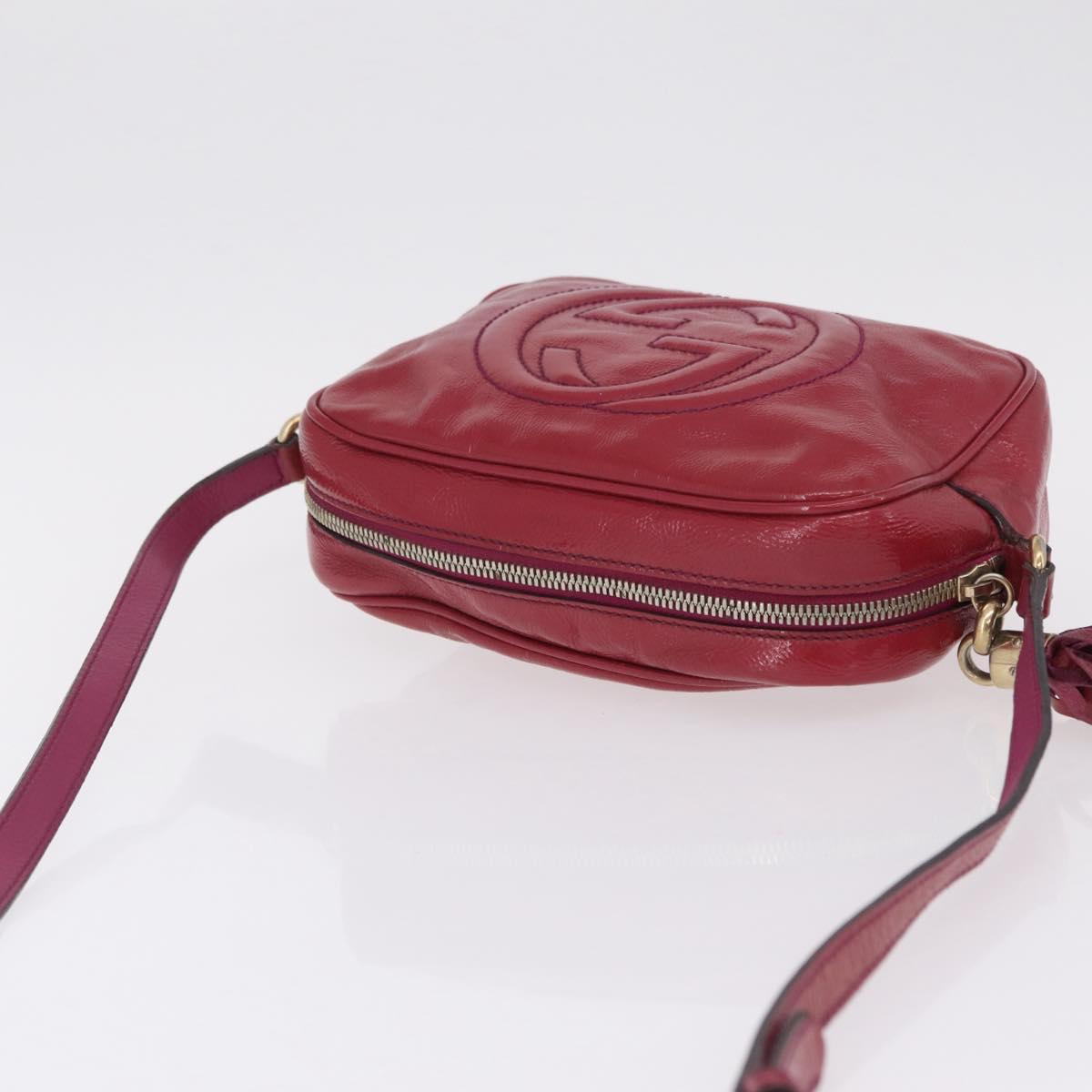 GUCCI Shoulder Bag Patent leather Pink Gold 308364 Auth bs37224