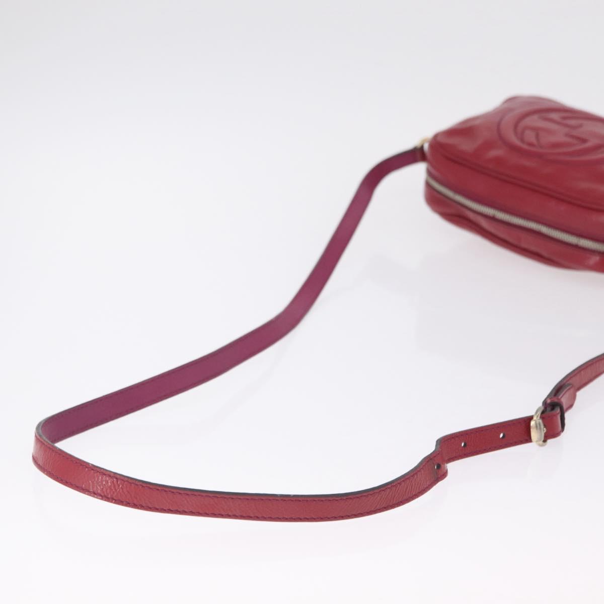 GUCCI Shoulder Bag Patent leather Pink Gold 308364 Auth bs37224