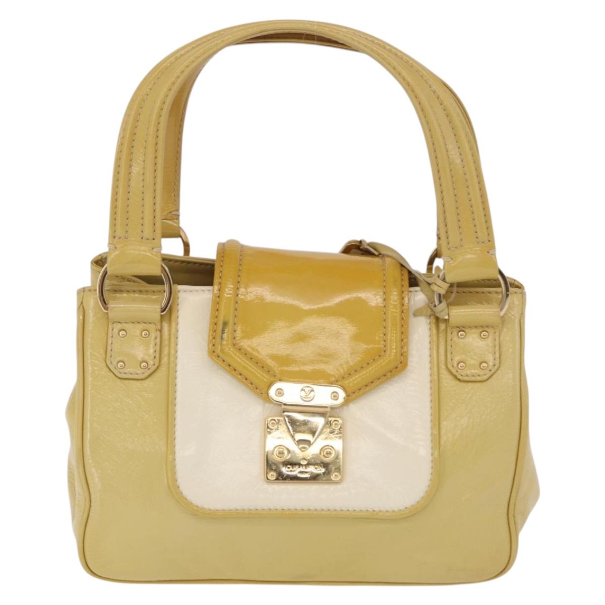 LOUIS VUITTON Cruise line Sac Bicolor Hand Bag Enamel Yellow M92547 Auth bs37225