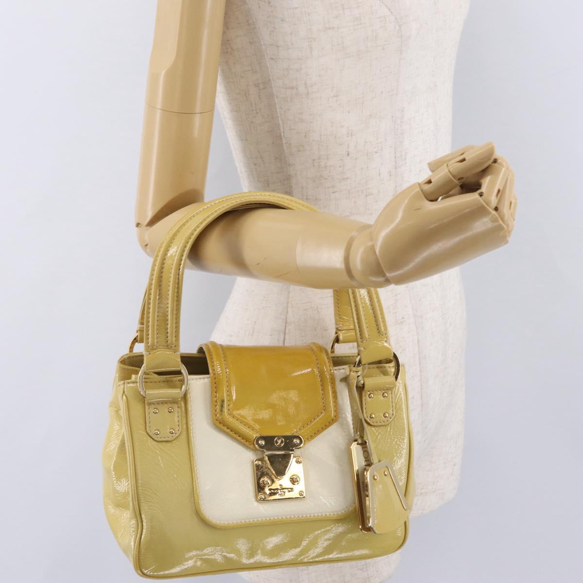LOUIS VUITTON Cruise line Sac Bicolor Hand Bag Enamel Yellow M92547 Auth bs37225