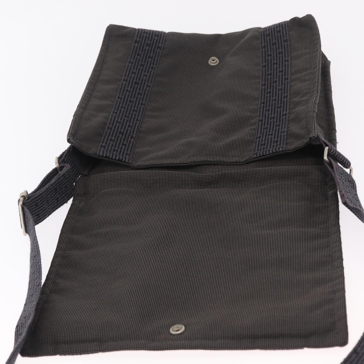 HERMES Her Line Bassus PM Shoulder Bag Canvas Gray Auth bs37227