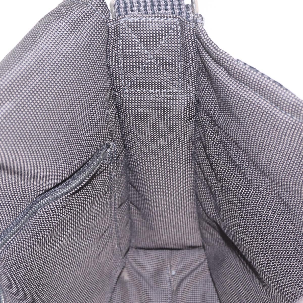 HERMES Her Line Bassus PM Shoulder Bag Canvas Gray Auth bs37227