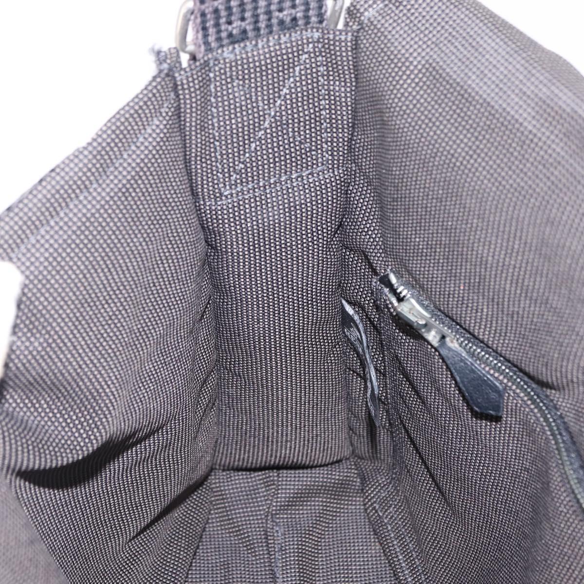 HERMES Her Line Bassus PM Shoulder Bag Canvas Gray Auth bs37227