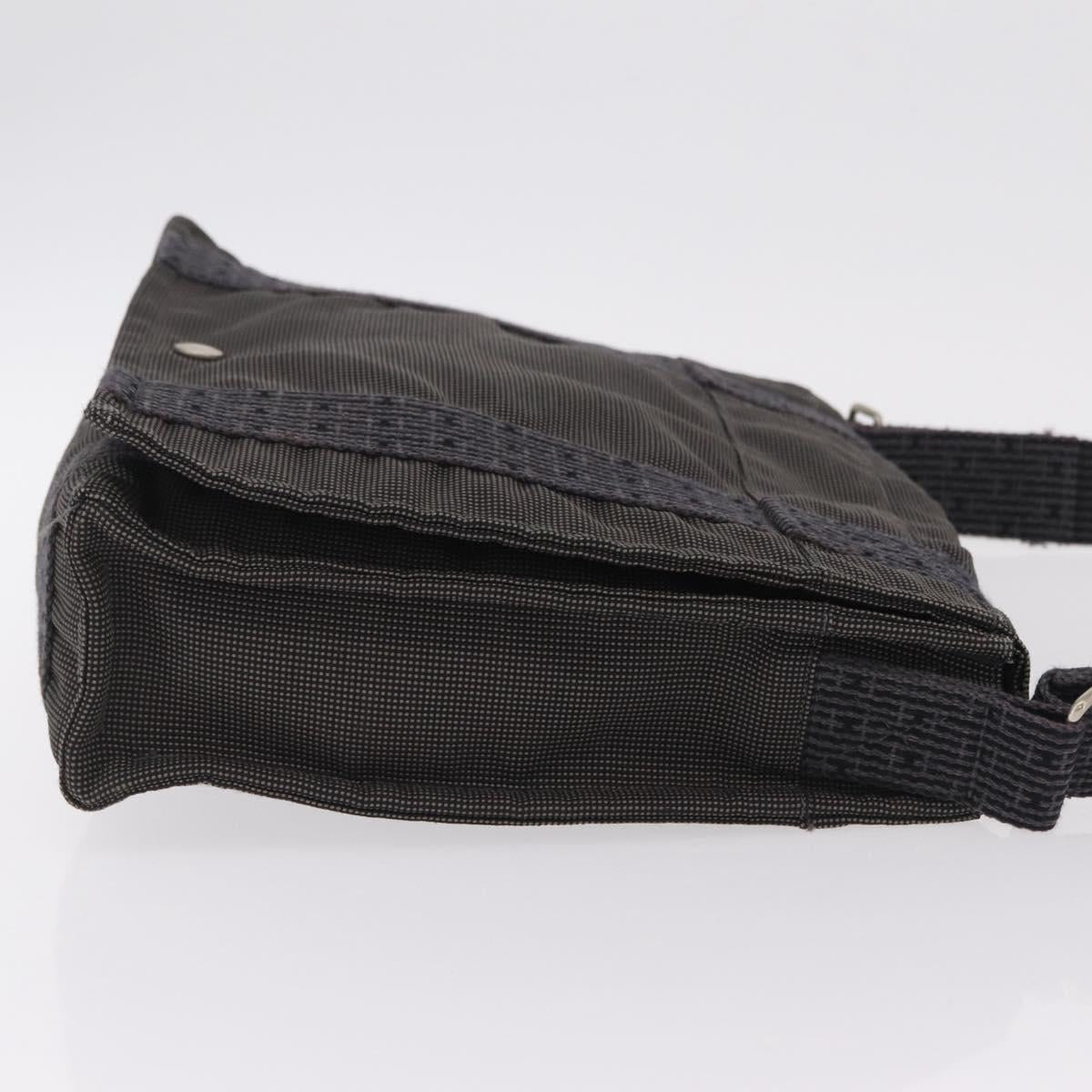 HERMES Her Line Bassus PM Shoulder Bag Canvas Gray Auth bs37227