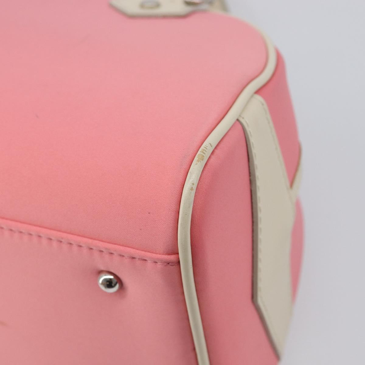BURBERRY Hand Bag Nylon Pink Silver Auth bs37234