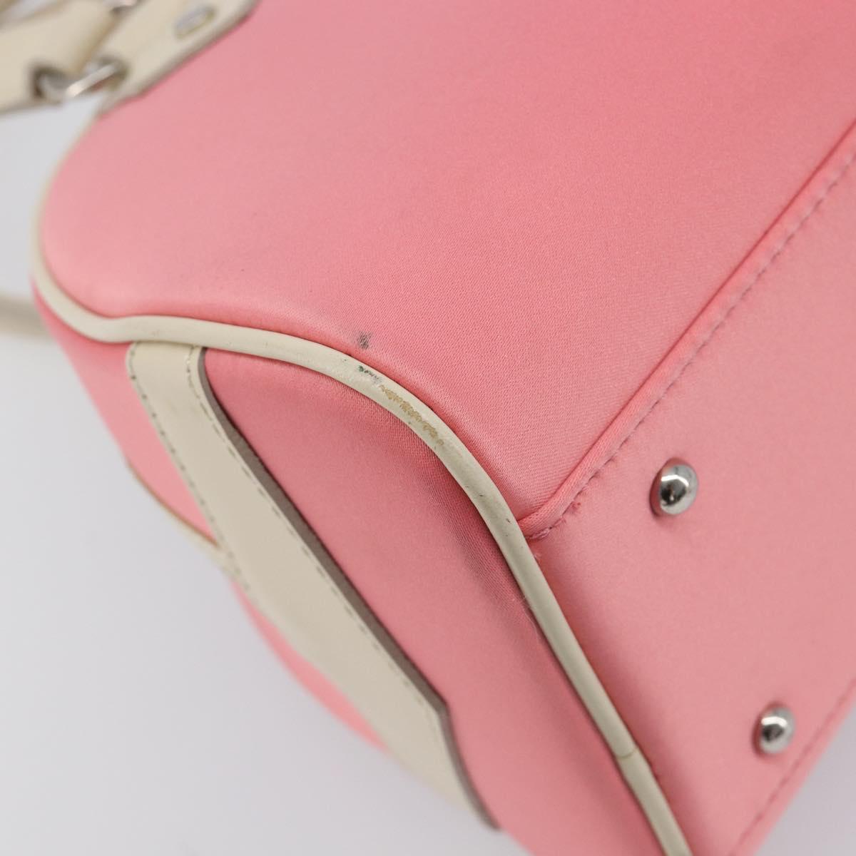 BURBERRY Hand Bag Nylon Pink Silver Auth bs37234