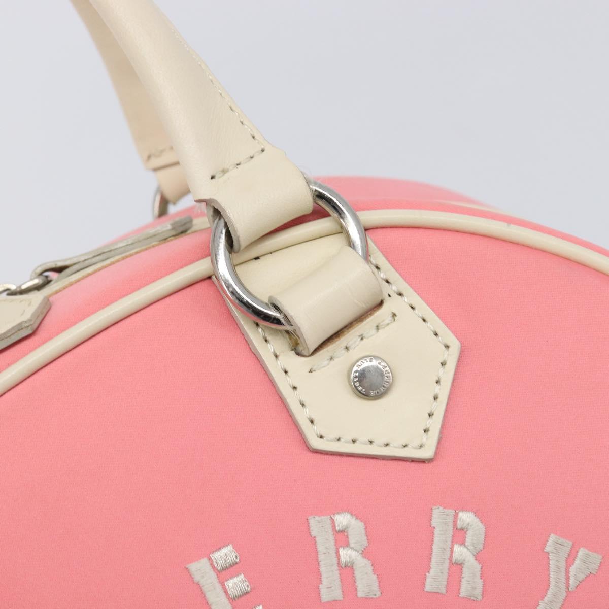 BURBERRY Hand Bag Nylon Pink Silver Auth bs37234