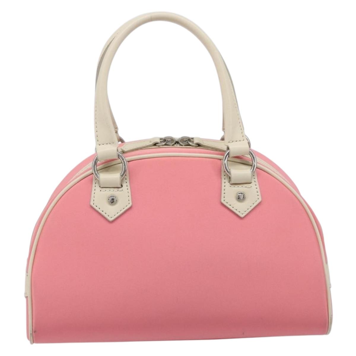 BURBERRY Hand Bag Nylon Pink Silver Auth bs37234