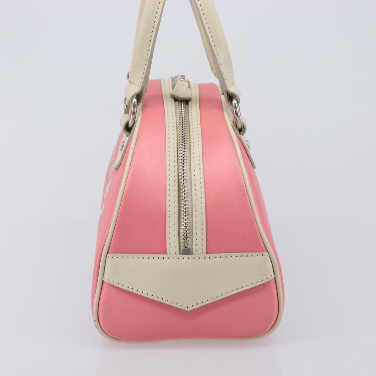 BURBERRY Hand Bag Nylon Pink Silver Auth bs37234