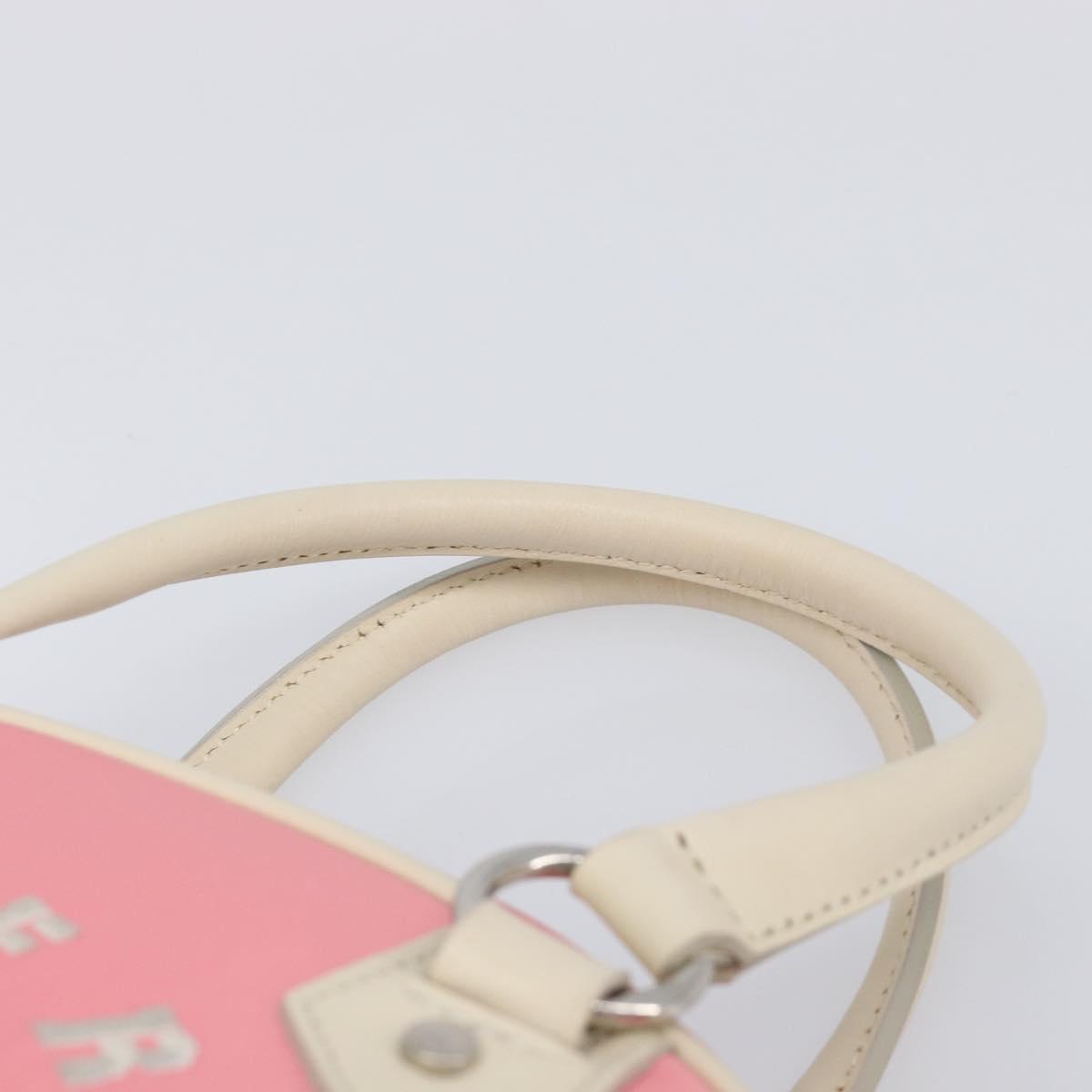 BURBERRY Hand Bag Nylon Pink Silver Auth bs37234