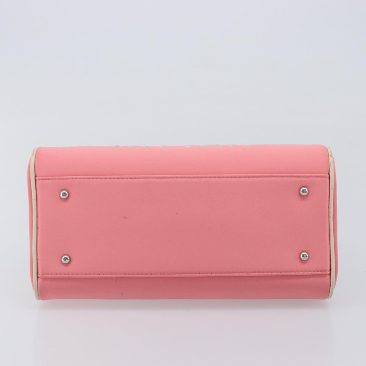 BURBERRY Hand Bag Nylon Pink Silver Auth bs37234